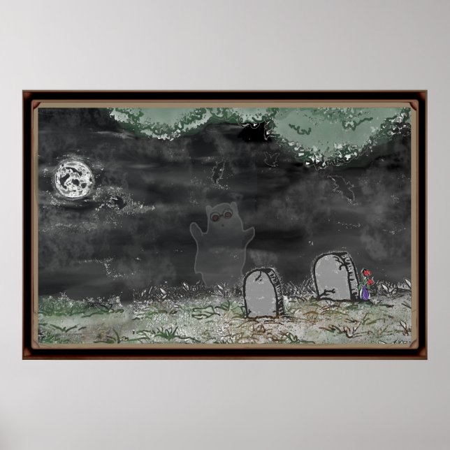 Affiche encadrée horizontale de photo de fantôme r (Devant)