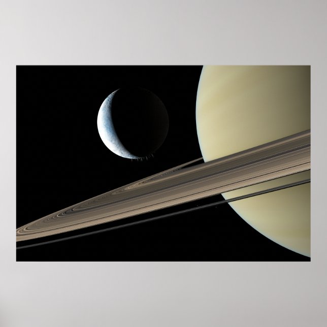 Affiche Encelade et Saturne (Devant)