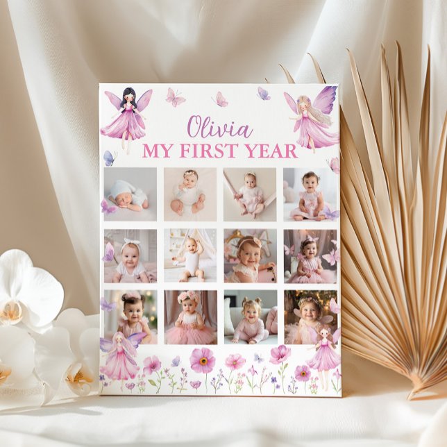 Affiche Enchanted Fairy Floral First Year Photo Milestone (Créateur téléchargé)