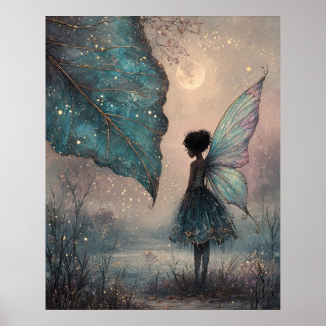 Affiche Enchanted Moonlit Leaf Fairy Fantasy Art (Devant)