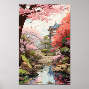 Affiche Enchanter Cherry Blossom Garden Studio Ghibli-Ins