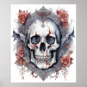 Affiche Enchanter Halloween Vampire Crâne Art