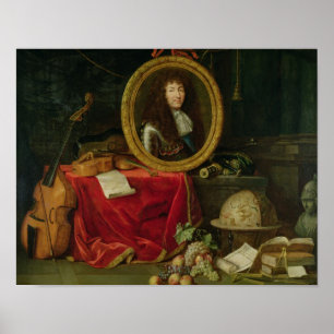 Affiche Encore la vie avec le portrait du roi Louis