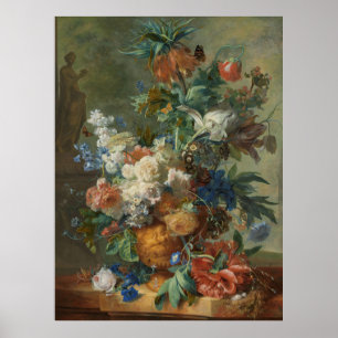 Affiche Encore la vie avec les fleurs par Jan van Huysum