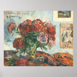 Affiche Encore la vie avec les pivoines - Paul Gauguin