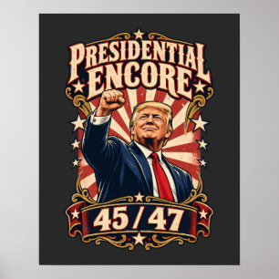 Affiche Encore Présidentiel Poing Levé 45/47