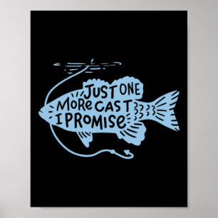 Affiche Encore un lancer je promets Cadeau de pêcheur