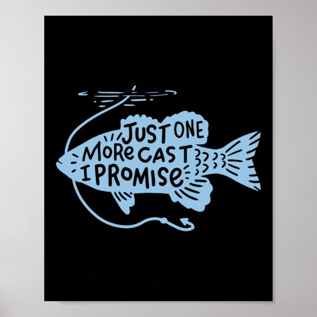 Affiche Encore un lancer je promets Cadeau de pêcheur  (Devant)