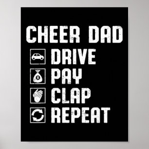 Affiche Encourage Papa Conduire Payer Applaudir Répéter Ch