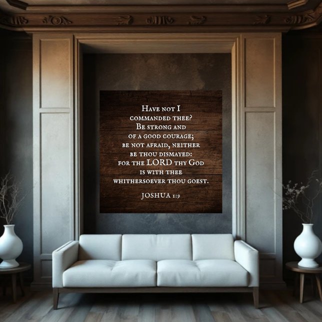 Affiche Encouragement Josué 1:9 Verse de la Bible du Roi J (Créateur téléchargé)
