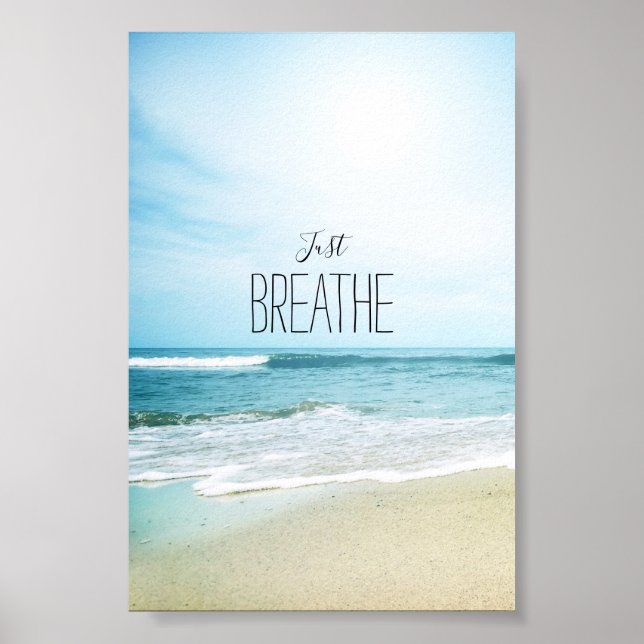 Affiche Encouragement Just Breathe at the Beach (Devant)