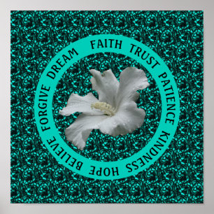 Affiche Encourager les mots Hibiscus Inspirationnel