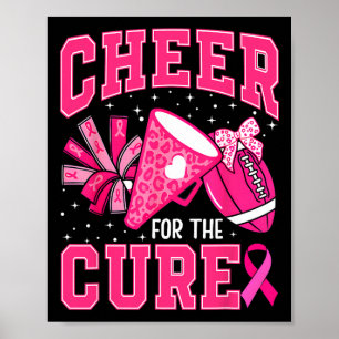 Affiche Encouragez Pour La Cure Léopard Cheer Rose Footll