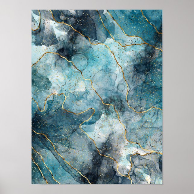 Affiche Encre alcoolique bleue (Devant)