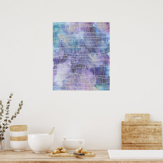 Affiche Encre alcoolique lavande abstraite avec fines lign