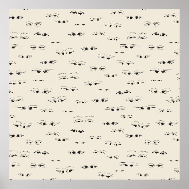 Affiche Encre amusante pour les yeux dessin motif d'art (Devant)