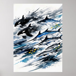 Affiche Encre Apex Currents de la chasse en profondeur