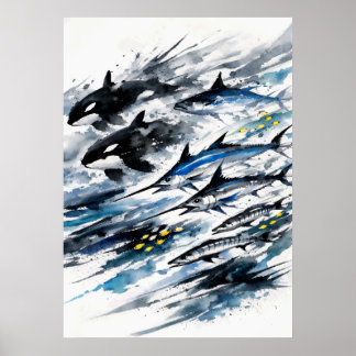 Affiche Encre Apex Currents de la chasse en profondeur