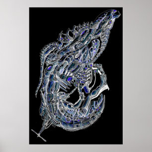 Affiche encre de crevette Alien