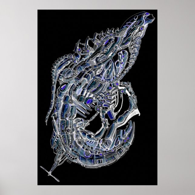 Affiche encre de crevette Alien (Devant)