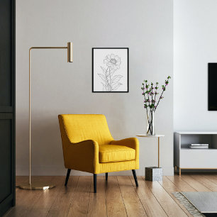 Affiche encre minimaliste du mois de la fleur de naissance