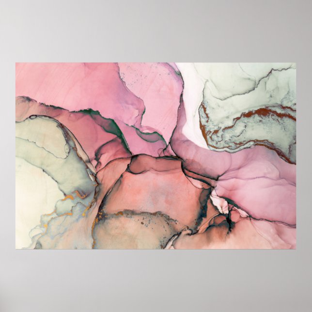 Affiche Encre, peinture, abstraite. Fermeture du tableau.  (Devant)