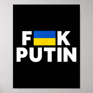 Affiche Enculé Poutine, je suis avec l'Ukraine 