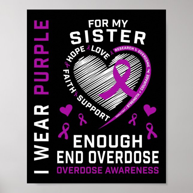 Affiche End Overdose Awareness Shirt Enough Purple For My  (Devant)