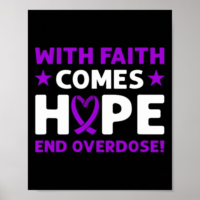 Affiche End Overdose! Purple Ribbon. Overdose Awareness  (Devant)