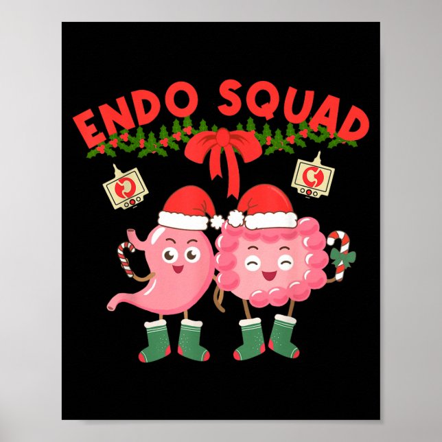 Affiche Endo Squad Nurse Stomach Santa Hat Endoscopy Tech  (Devant)