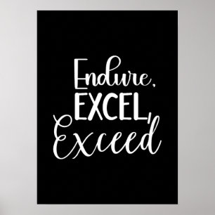 Affiche Endure, Excel - Hustle, Gymnase, Motivation du suc