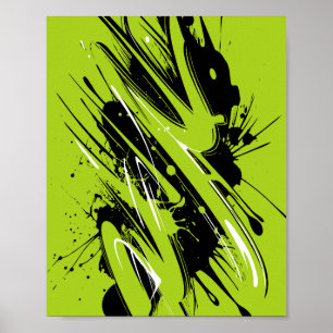 Affiche Énergétique des traits verts et noirs