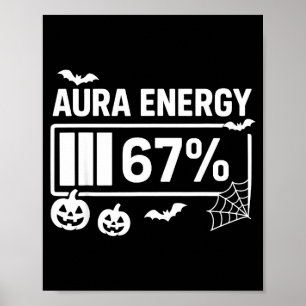 Affiche Énergie d'aura 67 pour cent 6 7 mème halloween 