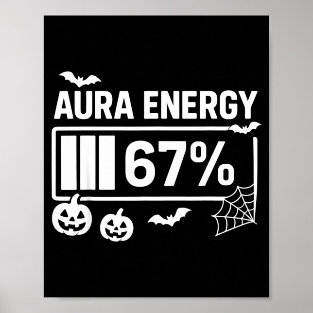 Affiche Énergie d'aura 67 pour cent 6 7 mème halloween  (Devant)
