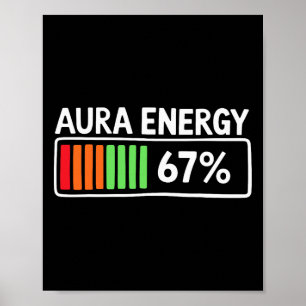 Affiche Énergie de l'aura 67 pour cent compteur de batteri