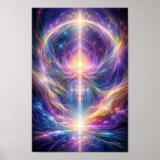 Affiche Énergie de Lotus Céleste – Spirituel Abstrait Nouv