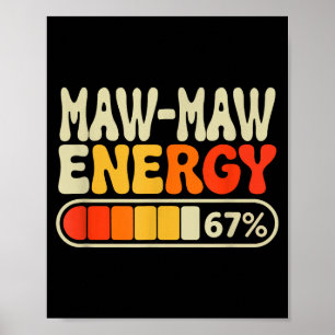 Affiche Énergie de Maw-Maw 67 pour cent graphique rétro po