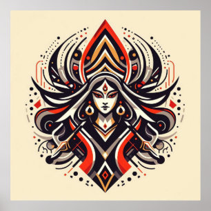 Affiche Énergie divine - Durga Abstraite   Fraoula