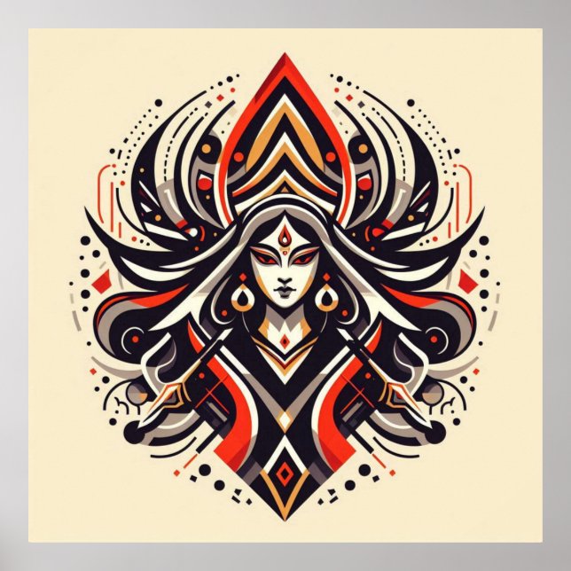 Affiche Énergie divine - Durga Abstraite | Fraoula (Devant)