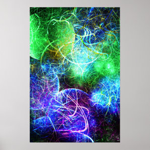 Affiche Énergie néon électrique Art fractal