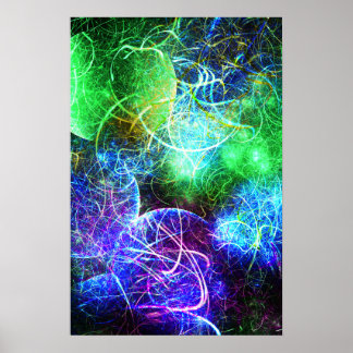 Affiche Énergie néon électrique Art fractal
