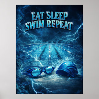 Affiche Énergie océanique de natation