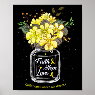 Affiche Enfance Cancer Faith Love Hope Flower Jar Award