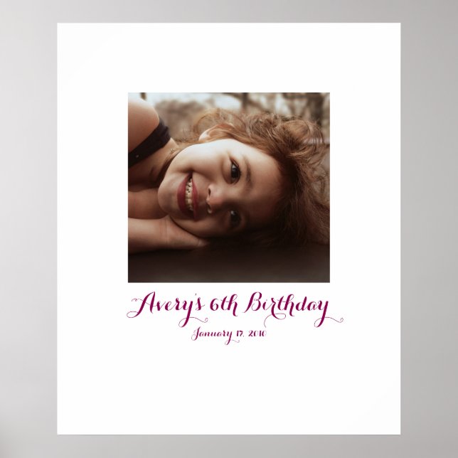 Affiche Enfant 6e anniversaire 6e connexion carte de fête  (Devant)