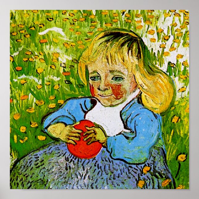Affiche Enfant avec Orange Van Gogh Art (Devant)