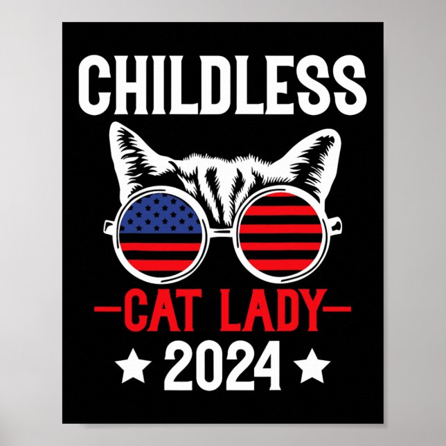 Affiche Enfant Chat Lady 2024 Élections politiques amusant (Devant)