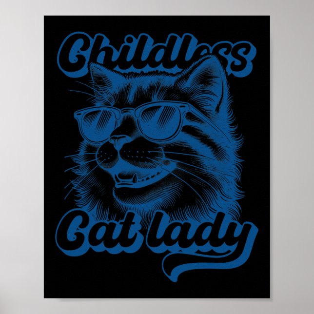 Affiche Enfant Chat Lady Funny Amoureux des chats (Devant)