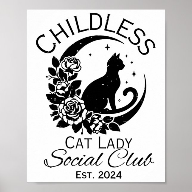 Affiche Enfant Chat Lady Social Club Mème Chat Kamala Har (Devant)