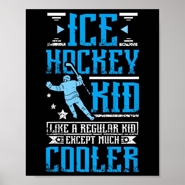Affiche Enfant cool de hockey sur glace  (Devant)
