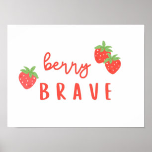 Affiche enfant courageux signe cuté de baies